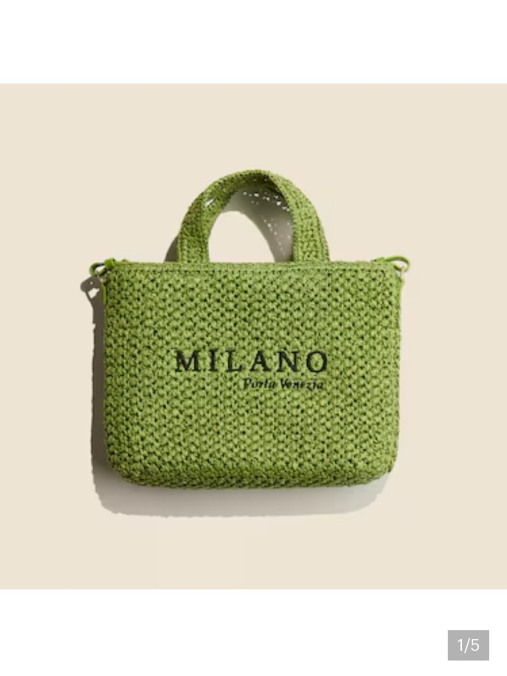 Milano Green Woven Tote Bag